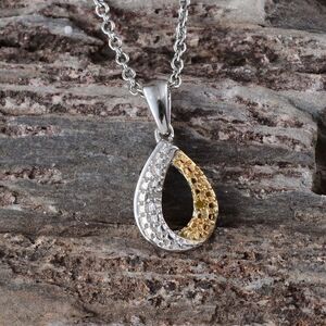 Pendant Yellow Diamond (Rnd) Sterling Silver 20"